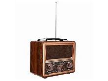 радиоприемник переносной deespi re-09 ретро-стиль, am/fm-проигрыватель, питание аккумулятор/220в  фото